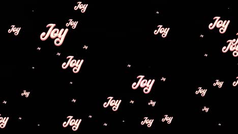 Animation-of-joy-text-in-repetition-at-christmas-on-black-background