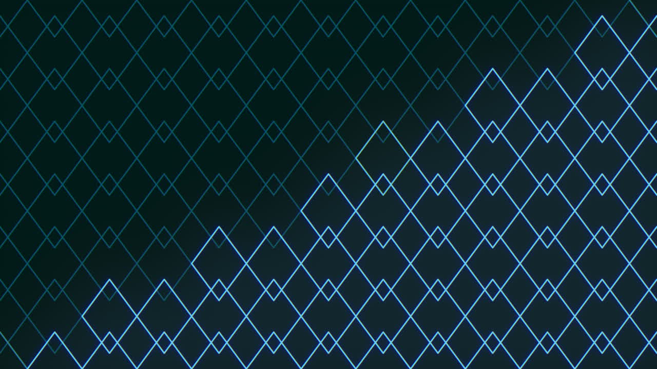 patrón de diamante geométrico azul neón con efecto de pulso