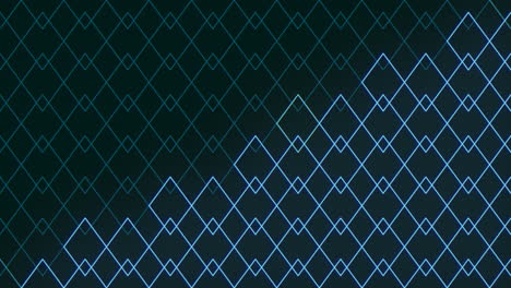 patrón de diamante geométrico azul neón con efecto de pulso