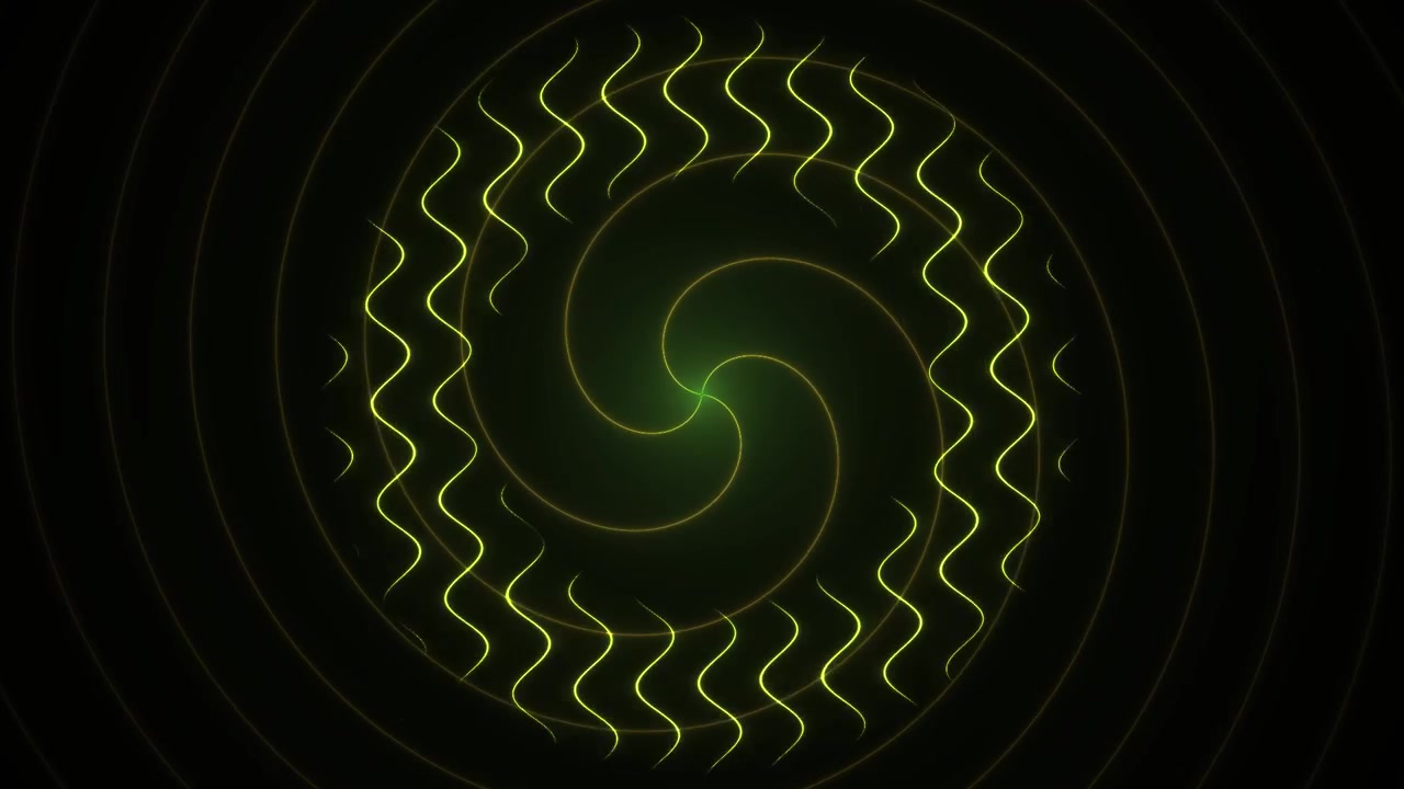 Linee ondulate verdi astratte che ruotano a spirale