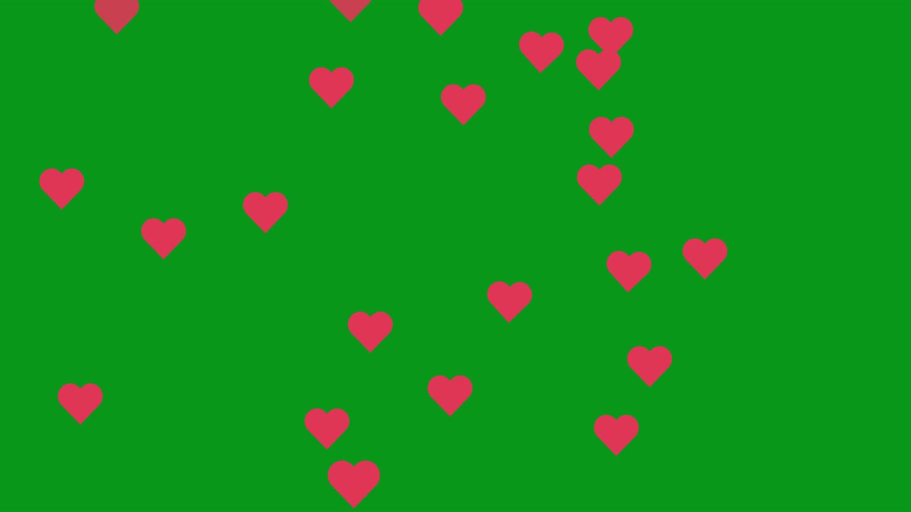 녹색 스크린에서 생생한 심장 애니메이션