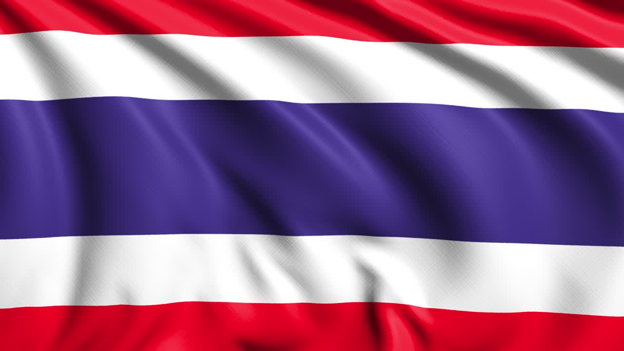 bandera de tailandia con estructura de tela en el viento (loopable)