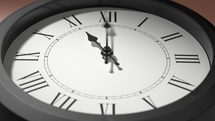 Latin Clock Face on Cream Beige Wall