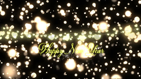 animation of happy new year text over light spots
