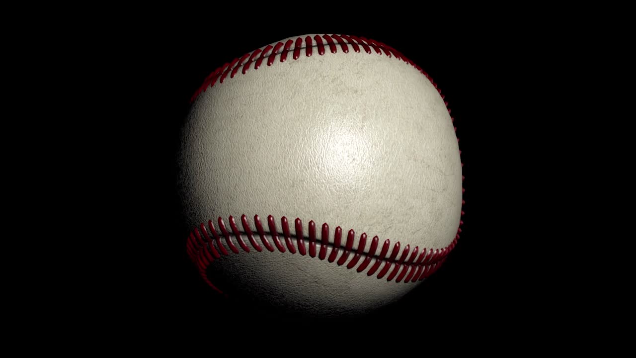 Baseball rotating on the black background. Seamless loop. Animation of ...