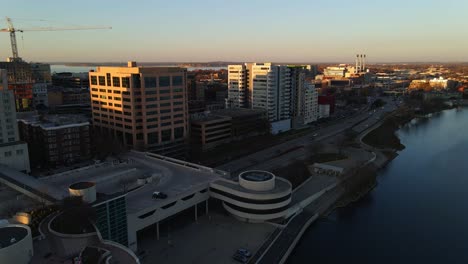 downtown-madison-transportation-and-traffic-next-to-a-lake-aerial-footage