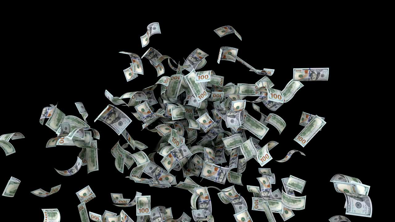 billetes emitidos en bucle con canal alfa de dólar separado