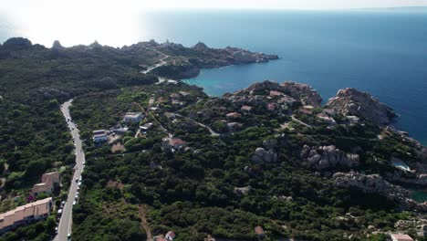 aerial forward view over beautiful sea landscape