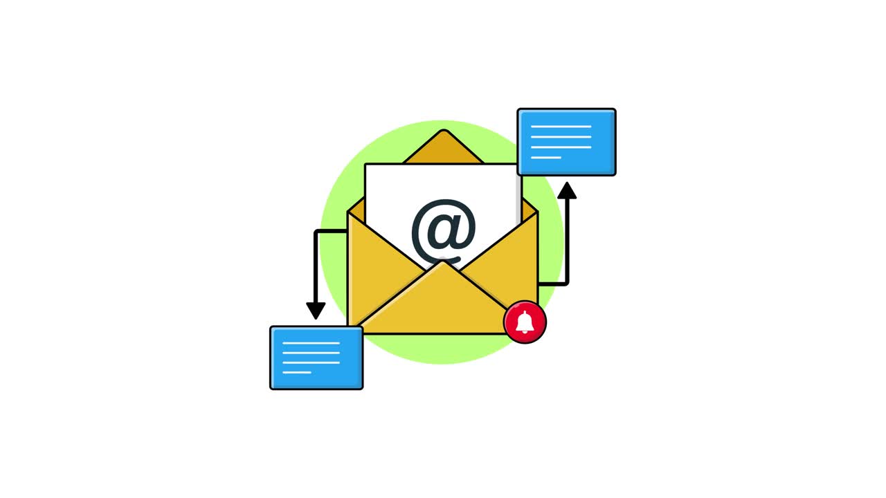 Animeret e-mailkommunikation med notifikation og beskeder