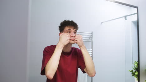 hombre en el baño