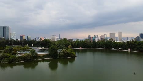 Aerial-shot-of-the-city-and-the-forest