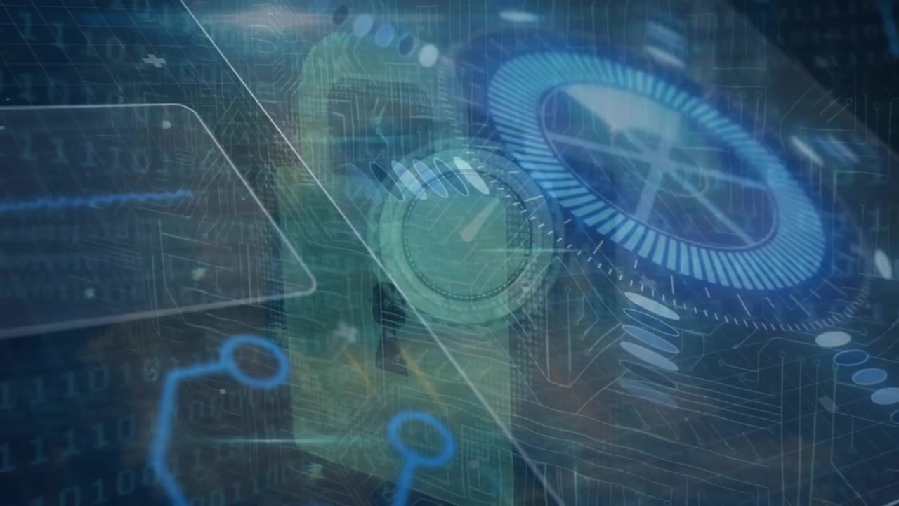 Digital Cybersecurity Interface Showing Malware Scanning and Firewall Protection