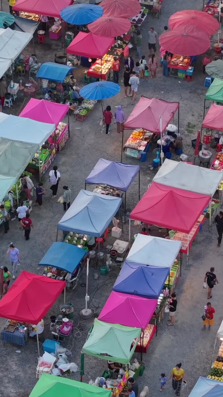Overhead View of a Bustling Market