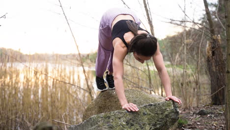 woman exercising outdoors