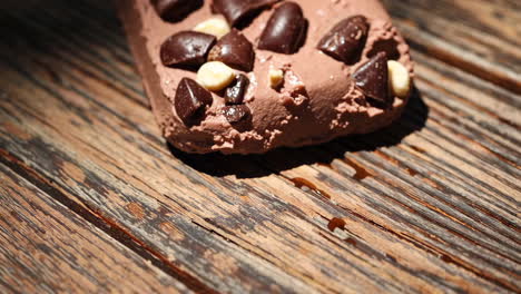 chocolate dessert bar on a wooden table