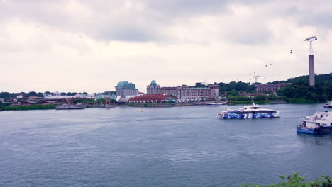 view of sentosa from vivocity in singapore