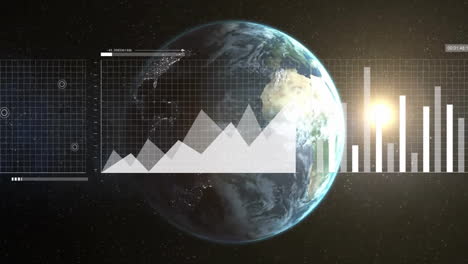 Animation-of-statistics-and-data-processing-over-globe