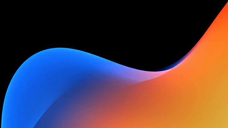Abstract Motion Background with Flowing Blue and Orange Gradient Waves