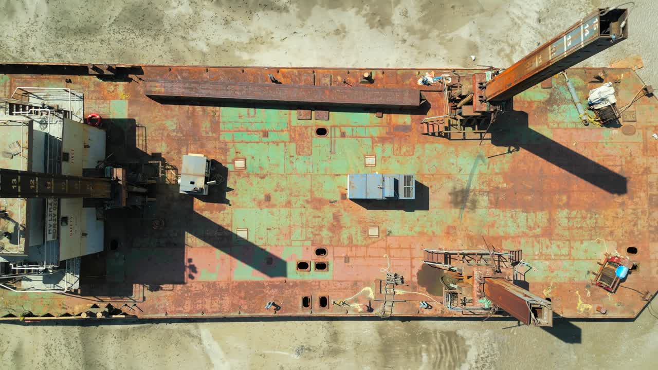 primer plano del barco antiguo a la vista superior amplia
