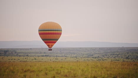 balloon ride on adventure safari holiday in beautiful landscape of masai mara north conservancy, kenya, african scenery in maasai mara national reserve, kenya, africa safari vacation