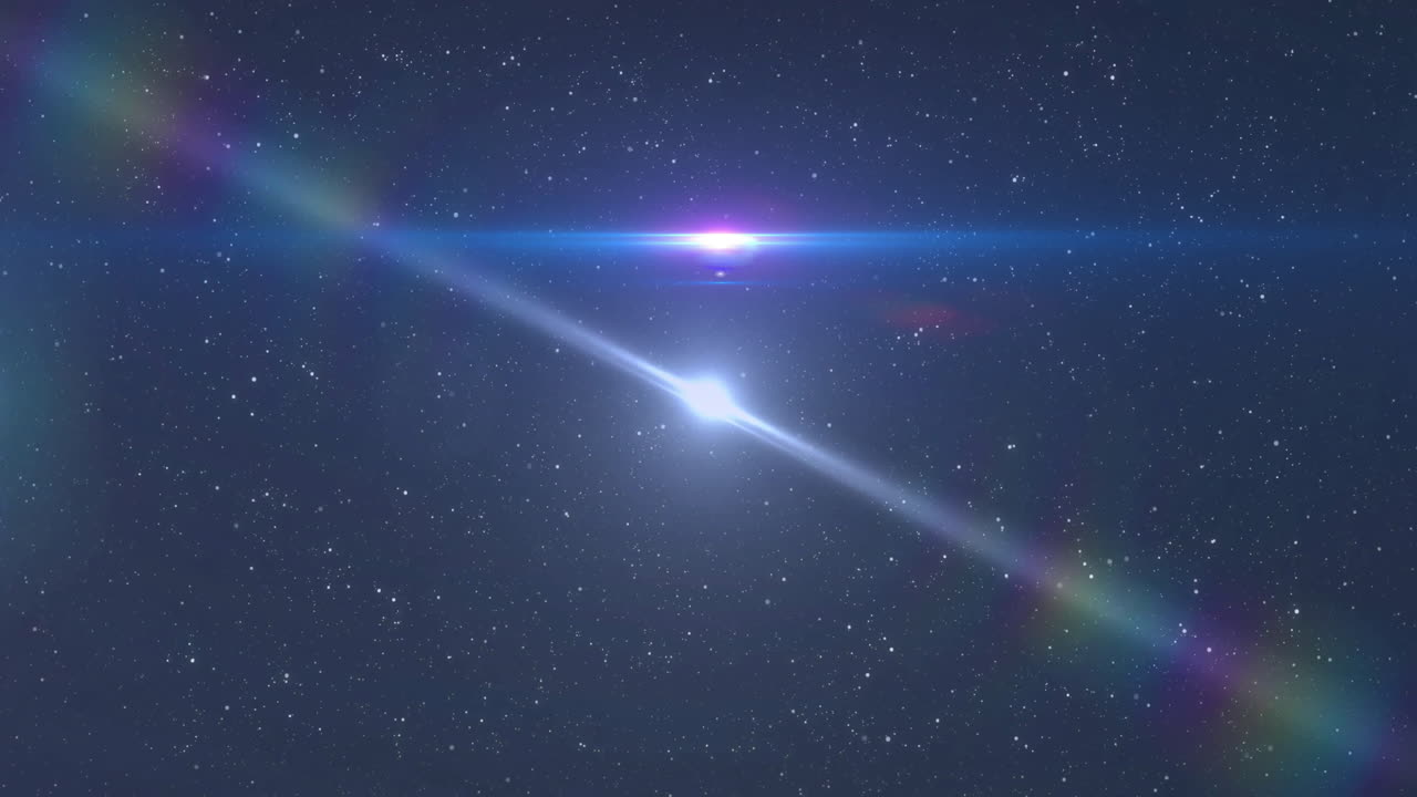 animación de rastros de luz y puntos que se mueven sobre un fondo negro