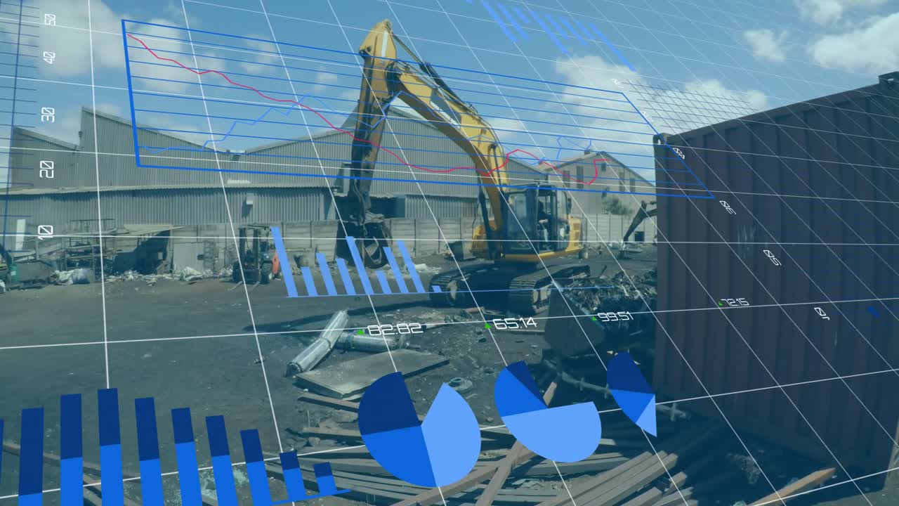 animación del procesamiento de datos financieros en la red y en el vertedero