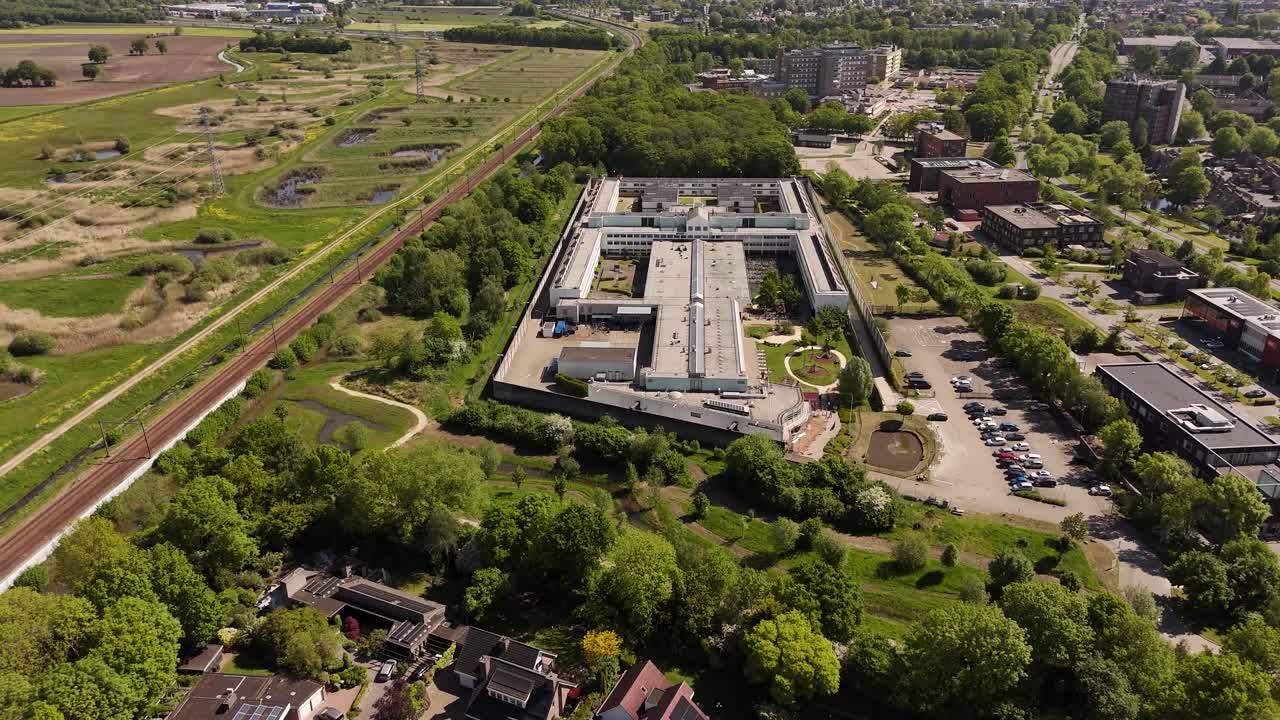 Aerial View of a Facility in a Suburban Setting