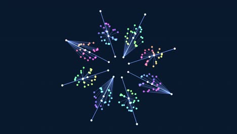 forma geométrica abstracta en movimiento con líneas y puntos en la galaxia