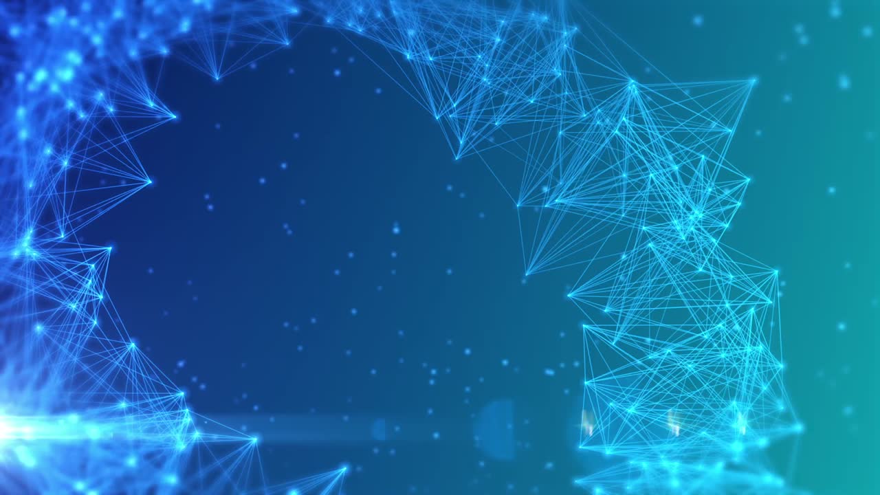 Circle trail of light and digital wave forms