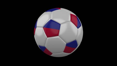 pelota de fútbol con bandera de haiti, 4k con alfa, bucle