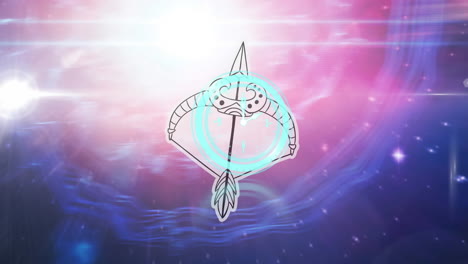 Animation of horoscope symbol over clock moving