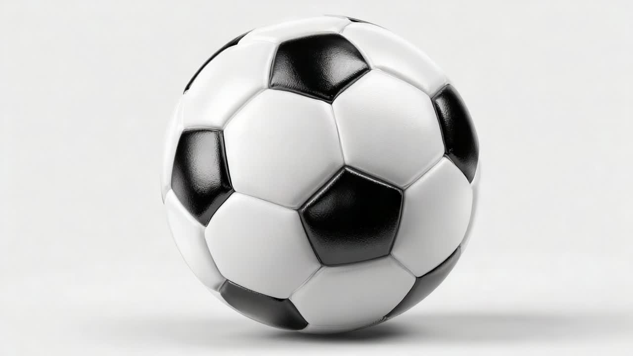 Ein klassischer Fußball, der die Essenz des Spiels verkörpert, mit einem markanten Schwarz-Weiß-Muster und sechseckigen Feldern für hervorragende Spieleigenschaften.