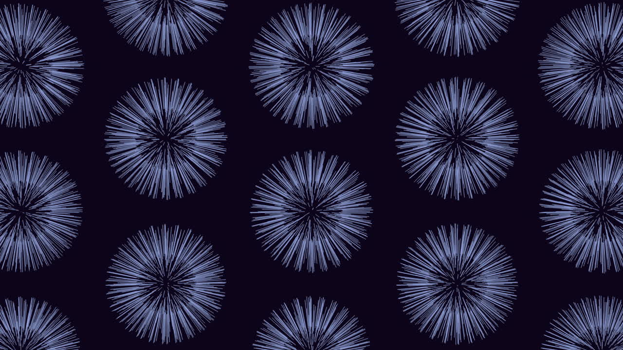 Repeat futuristic spheres pattern with rainbow glitters on black gradient