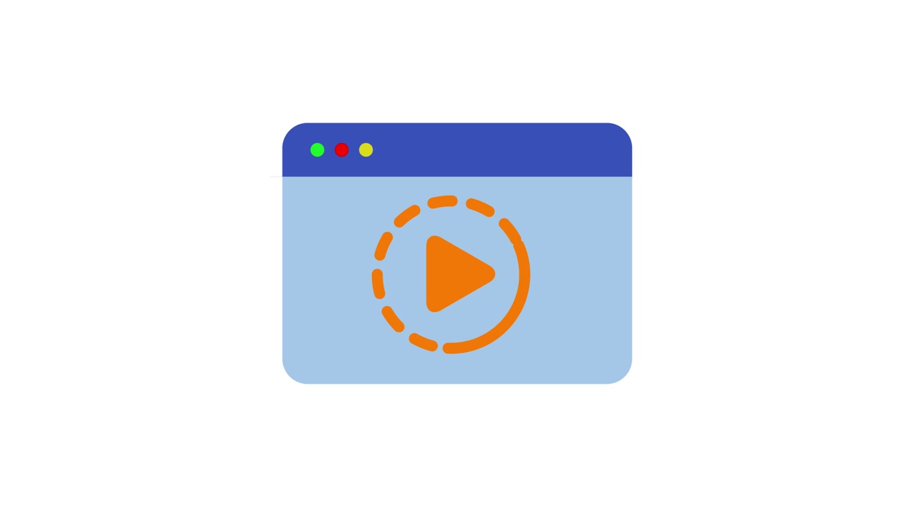 Video player buffering icon animation isolated on white background