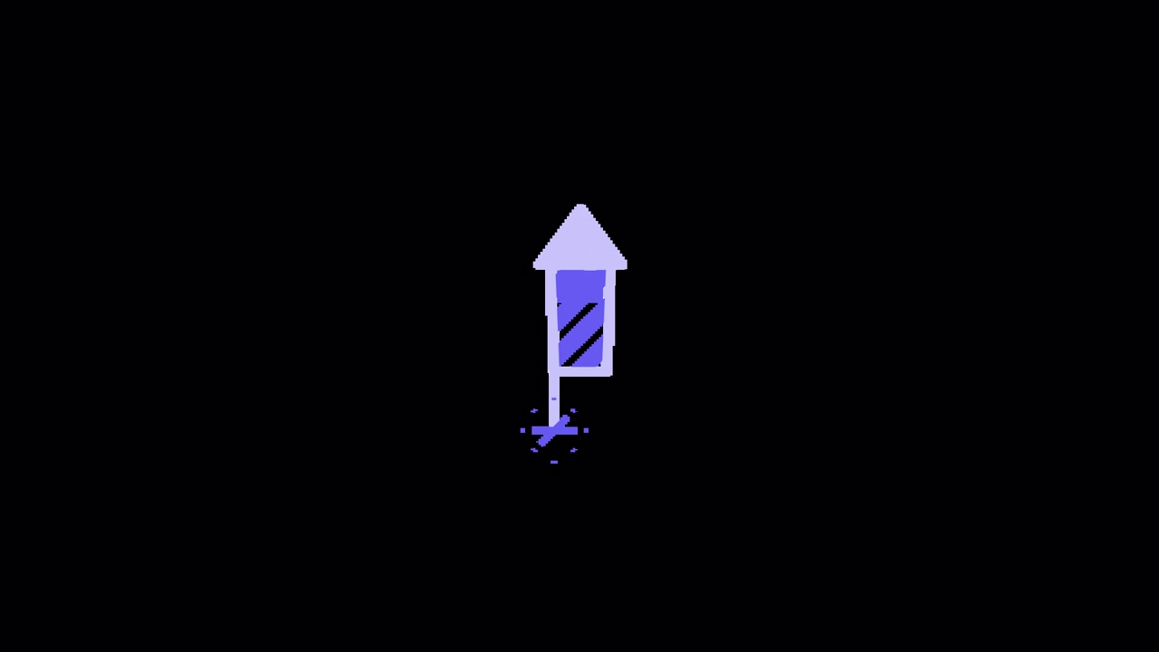 Animated Purple Firework Rocket Icon on Black Background