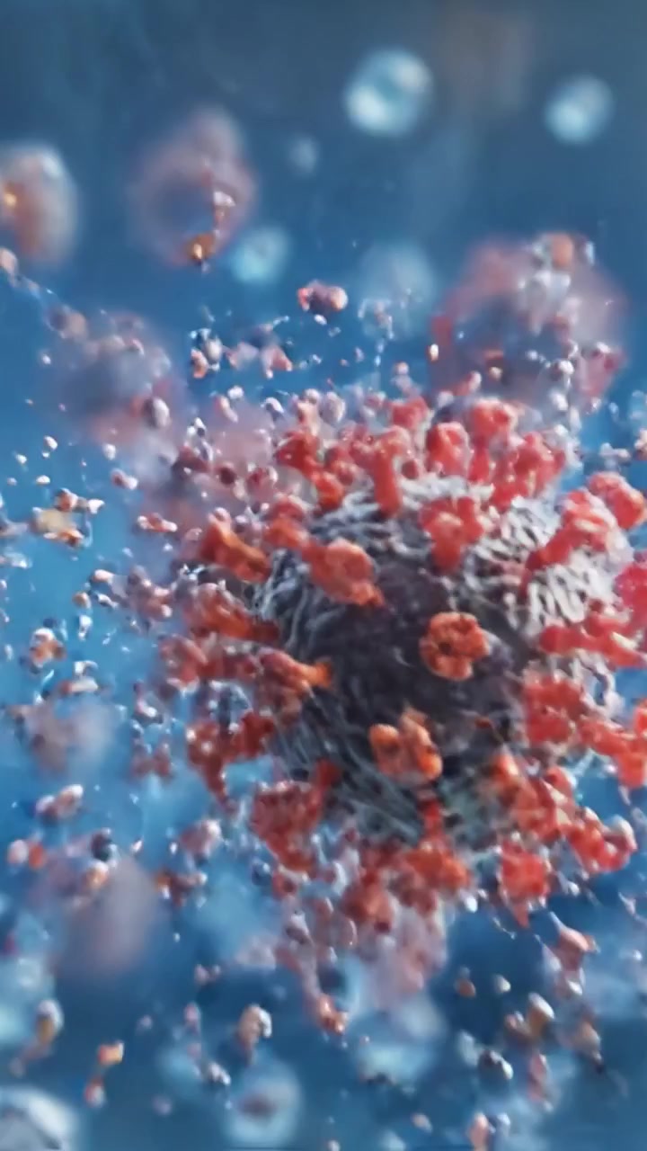 Detailed Visualization of a Virus Structure Displaying Viral Protrusions and Surface Features, Capturing Intricate Biological Elements in High Definition