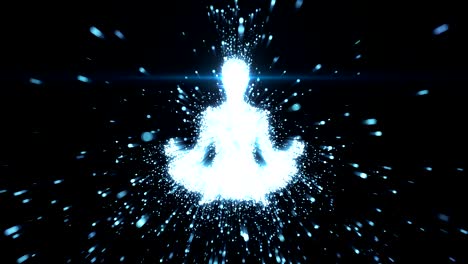 meditating woman emanating energy - mindfulness and spirituality