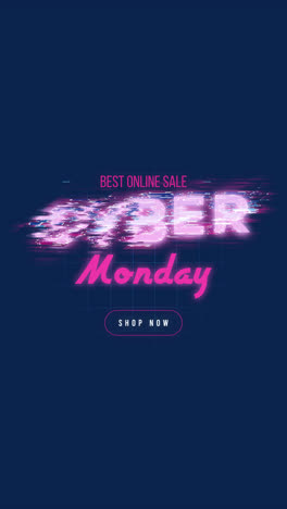 cyber monday retro neon sale banner