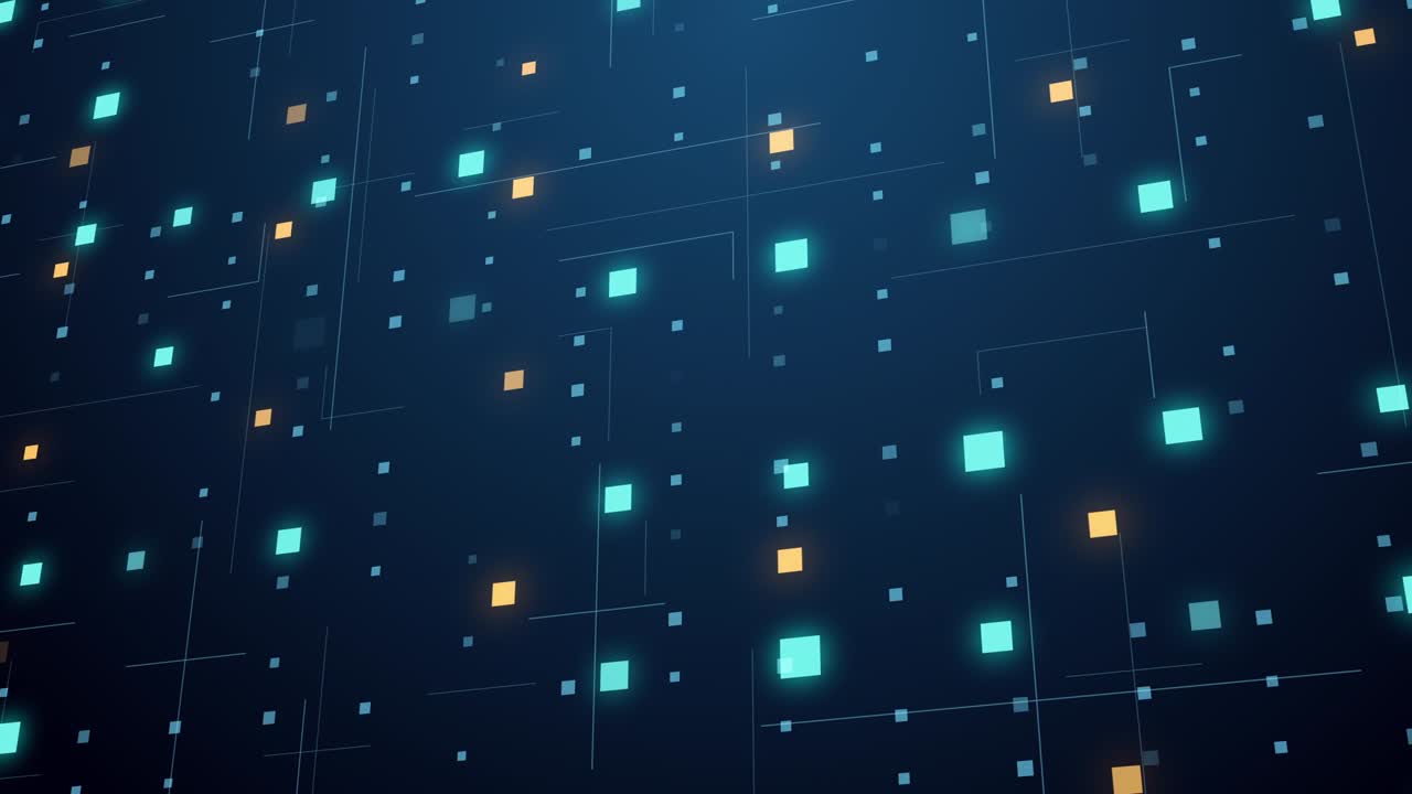 Abstract technology floating code number digital grid motion background loop virtual reality concept