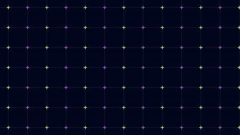 Colorful-grid-pattern-repeating-dots-in-shades-of-purple,-green-and-blue