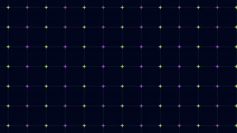 colorful grid pattern repeating dots in shades of purple, green and blue