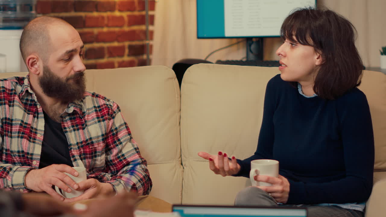 Married people talking about relationship conflict together