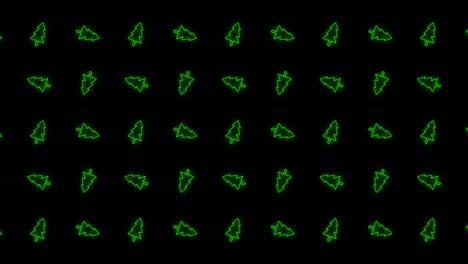 Weihnachtsbaum-Gekacheltes-Hintergrundanimationsmuster-In-Leuchtendem-Grün-Und-Schwarz