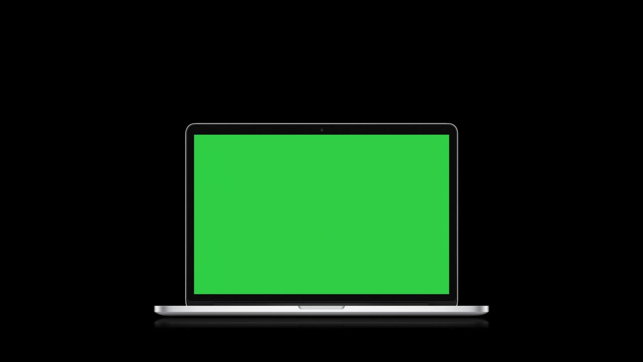 No Name Modern Laptop Computer Notebook and Blank Green Screen Technology