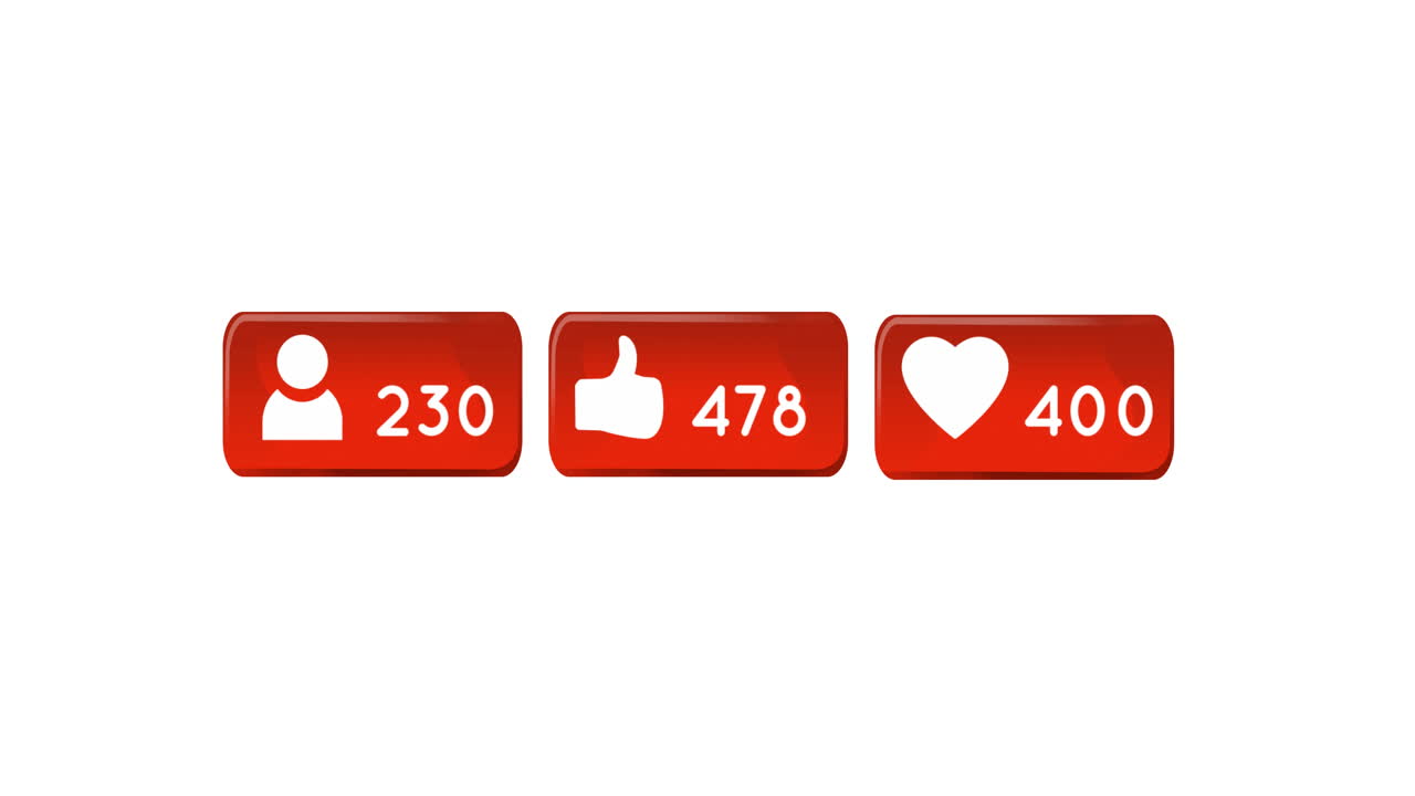 Icone social media con numeri 4k