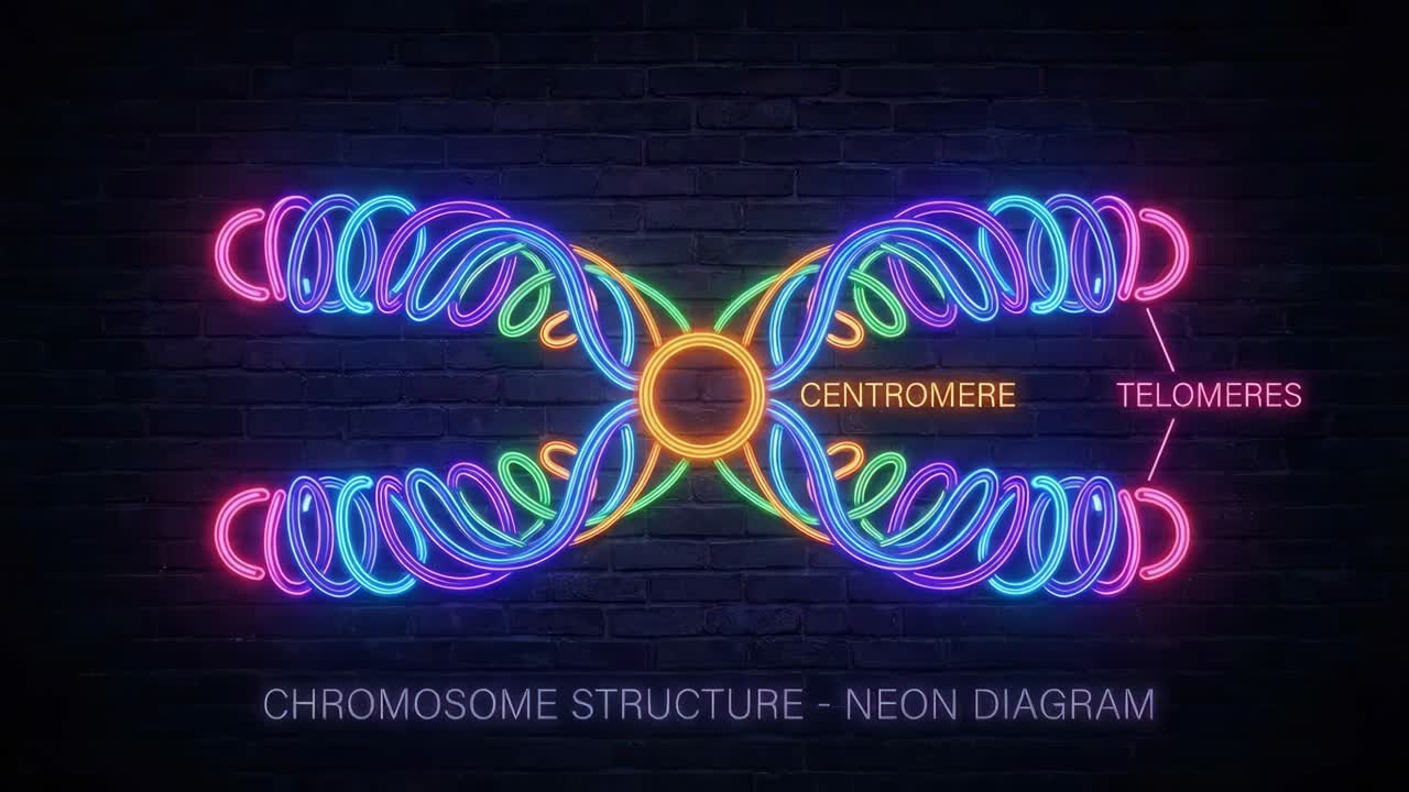 Chromosome Structure Neon Diagram