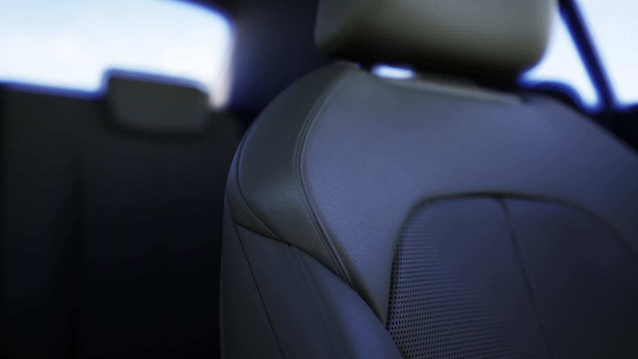 Primo piano di un sedile auto all'interno di un veicolo moderno