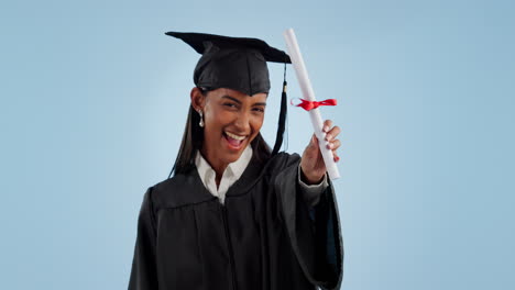 portrait, education and woman with graduation