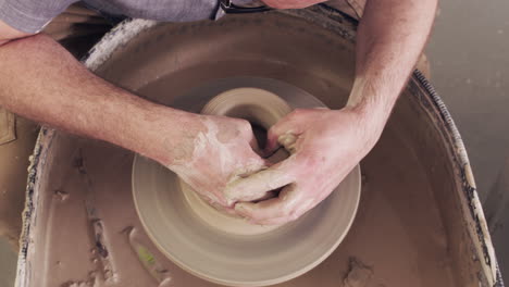 pottery artist at work