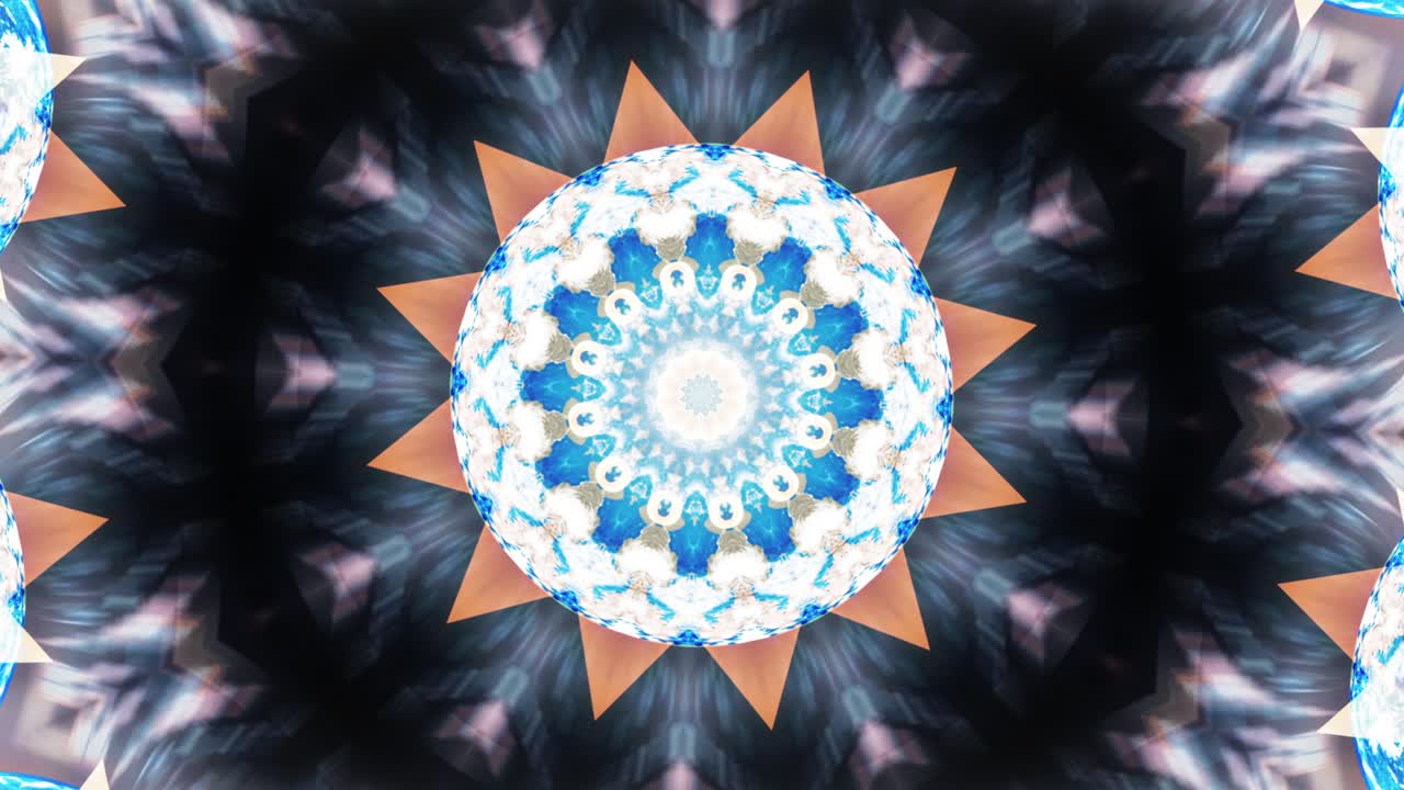abstract kaleidoscópico mandala sol estrella forma morphing movimiento gráfico. 4k multicolor psicodélico visual fondo animado. hermoso ornamento para dj vj bucle, espectáculos de escenario, transición, fondo.